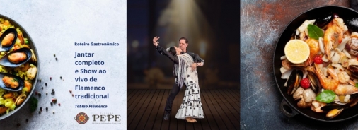 Jantar completo e Show ao vivo de Flamenco tradicional